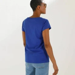 T-shirt col carré, manches courtes