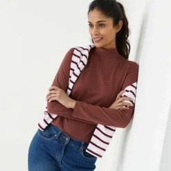 T-shirt col montant manches longues