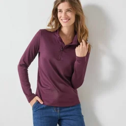 T-shirt col montant zippé manches longues - chaleur intense