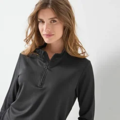 T-shirt col montant zippé manches longues - chaleur intense