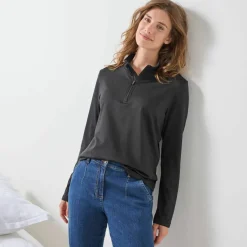 T-shirt col montant zippé manches longues - chaleur intense
