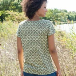 T-shirt col rond imprimé minimaliste