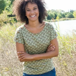 T-shirt col rond imprimé minimaliste