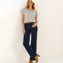 T-shirt col rond imprimé minimaliste