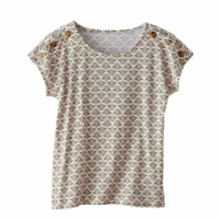 T-shirt col rond imprimé minimaliste