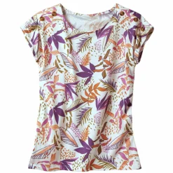 T-shirt col rond imprimé tropical