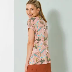 T-shirt col rond imprimé tropical