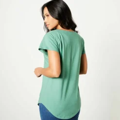 T-shirt col rond, manches courtes