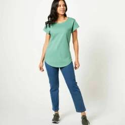 T-shirt col rond, manches courtes