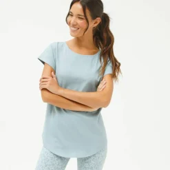 T-shirt col rond, manches courtes