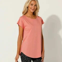 T-shirt col rond, manches courtes