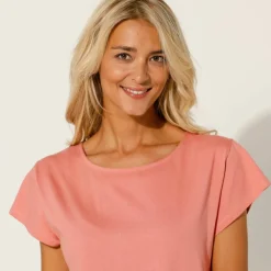 T-shirt col rond, manches courtes