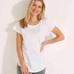 T-shirt col rond, manches courtes