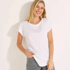 T-shirt col rond, manches courtes