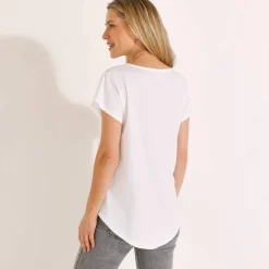 T-shirt col rond, manches courtes