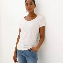 T-shirt col rond manches courtes uni coton