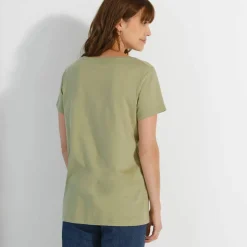 T-shirt col rond manches courtes uni coton