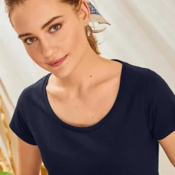 T-shirt col rond manches courtes uni coton