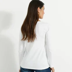 T-shirt col rond manches longues uni