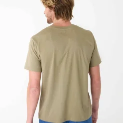 T-shirt col rond motif palmier manches courtes