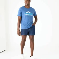 T-shirt col rond motif placé manches courtes