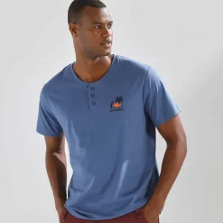 T-shirt col tunisien manches courtes - lot de 2