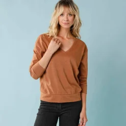 T-shirt col V spécial Petites fil brillant