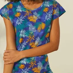 T-shirt de pyjama en coton manches courtes - imprimé tropical