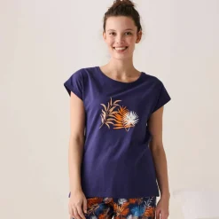T-shirt de pyjama imprimé tropical
