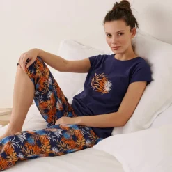 T-shirt de pyjama imprimé tropical