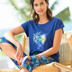 T-shirt de pyjama imprimé tropical