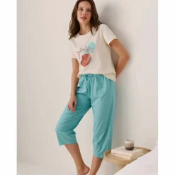T-shirt de pyjama manches courtes imprimé "feuillage"