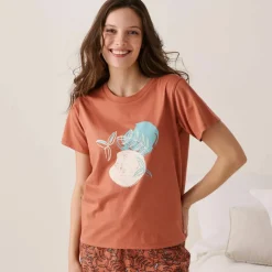 T-shirt de pyjama manches courtes imprimé "feuillage"
