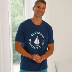 T-shirt de pyjama manches courtes motif bateau