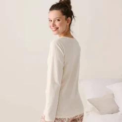 T-shirt de pyjama manches longues imprimé "feuillage"