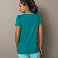 T-shirt encolure imprimée bucolique - manches courtes
