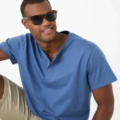 T-shirt Henley confort manches courtes - coton biologique(**)
