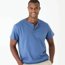 T-shirt Henley confort manches courtes - coton biologique(**)