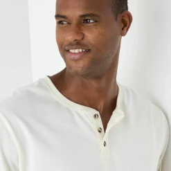 T-shirt Henley confort manches courtes - coton biologique(**)