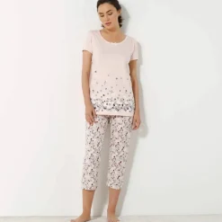 T-shirt imprimé fleurs - manches courtes
