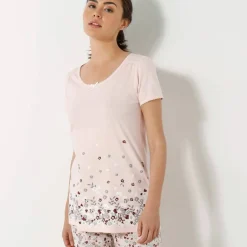 T-shirt imprimé fleurs - manches courtes