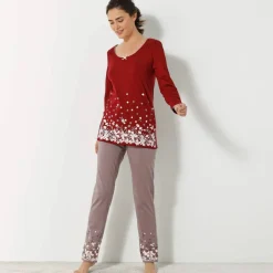 T-shirt imprimé fleurs - manches longues