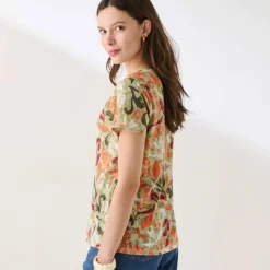 T-shirt imprimé maille dévorée