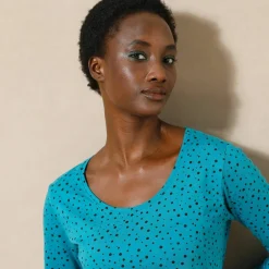 T-shirt imprimé pois en coton biologique(**)