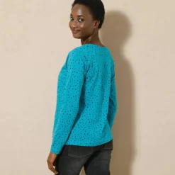 T-shirt imprimé pois en coton biologique(**)