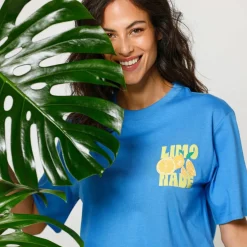 T-shirt loose imprimé limonade, jersey