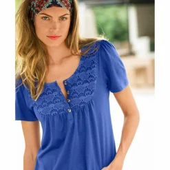 T-shirt macramé manches courtes