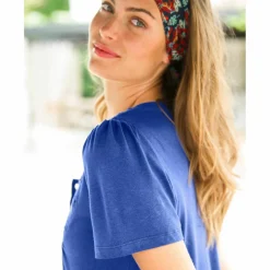T-shirt macramé manches courtes