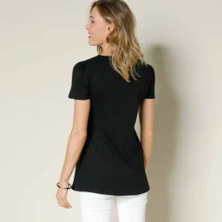 T-shirt macramé manches courtes