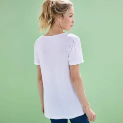 T-shirt macramé manches courtes